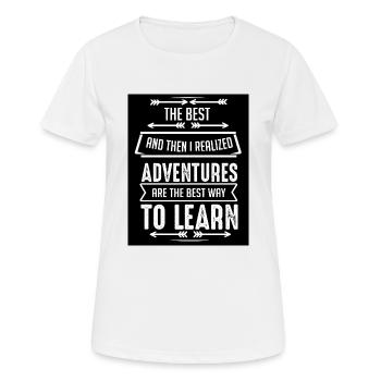 To Learn, Adventures - Women's Breathable T-Shirt - white - Front - AI Model Female 172 dark (172cm)