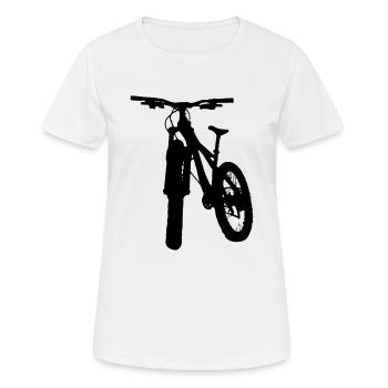 Fahrrad Vektor Mountainbike - Frauen T-Shirt atmungsaktiv - Weiß - Vorne - AI Model Female 172 dark (172cm)