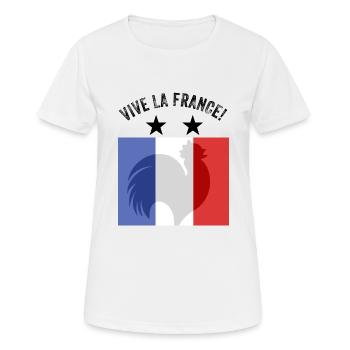 France - T-shirt respirant Femme - blanc - Devant - AI Model Female 172 dark (172cm)