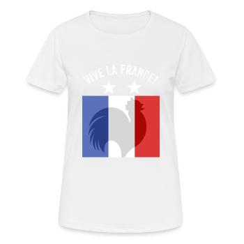 France - T-shirt respirant Femme - blanc - Devant - AI Model Female 172 dark (172cm)