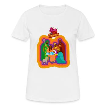 Weihnachtskrippe - Frauen T-Shirt atmungsaktiv - Weiß - Vorne - AI Model Female 172 dark (172cm)