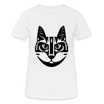 Illustration eines Katzenporträts, Vektor - Frauen T-Shirt atmungsaktiv - Weiß - Vorne - AI Model Female 172 dark (172cm)