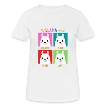 Meine Lama-Stimmung - Frauen T-Shirt atmungsaktiv - Weiß - Vorne - AI Model Female 172 dark (172cm)