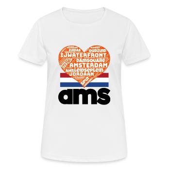 Amsterdam - T-shirt respirant Femme - blanc - Devant - AI Model Female 172 dark (172cm)