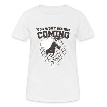 Thief Mask Shirt Bandit vous ne le verrez pas venir - T-shirt respirant Femme - blanc - Devant - AI Model Female 172 dark (172cm)