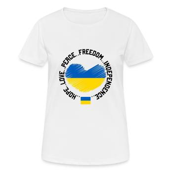 Ukraine - Frauen T-Shirt atmungsaktiv - Weiß - Vorne - AI Model Female 172 dark (172cm)