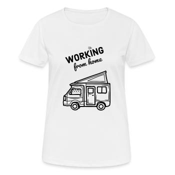 Working from home - Frauen T-Shirt atmungsaktiv - Weiß - Vorne - AI Model Female 172 dark (172cm)