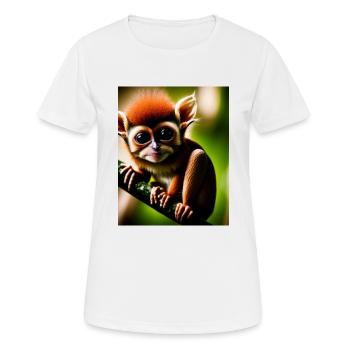 cooler lustiger süßer Koboldmaki (Tarsiidae) Waldcomic - Frauen T-Shirt atmungsaktiv - Weiß - Vorne - AI Model Female 172 dark (172cm)