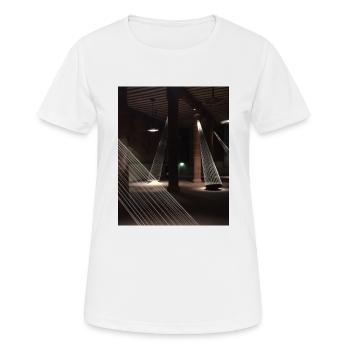 Lichtinstallation Fäden Reisschale BS 2 - Frauen T-Shirt atmungsaktiv - Weiß - Vorne - AI Model Female 172 dark (172cm)