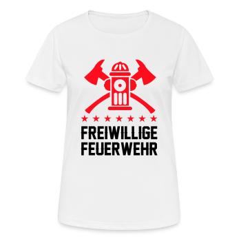 Freiwillige Feuerwehr - Frauen T-Shirt atmungsaktiv - Weiß - Vorne - AI Model Female 172 dark (172cm)