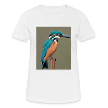 Eisvogel auf dem Ast - Frauen T-Shirt atmungsaktiv - Weiß - Vorne - AI Model Female 172 dark (172cm)