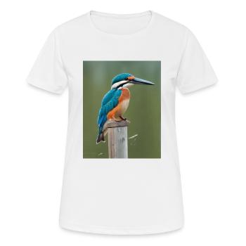 Eisvogel auf dem Ast - Frauen T-Shirt atmungsaktiv - Weiß - Vorne - AI Model Female 172 dark (172cm)