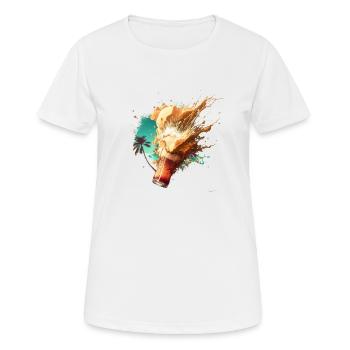 Bier Schaum Explosion im Sommer - Frauen T-Shirt atmungsaktiv - Weiß - Vorne - AI Model Female 172 dark (172cm)
