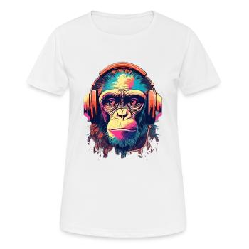 Monkey Beats - Frauen T-Shirt atmungsaktiv - Weiß - Vorne - AI Model Female 172 dark (172cm)