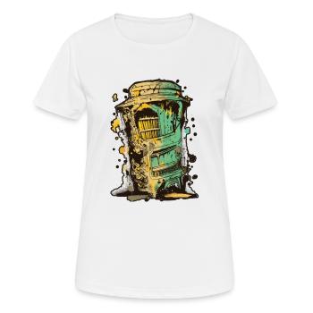 Abstraktes Vektor-Grafitti-Design, niedrige Palette - Frauen T-Shirt atmungsaktiv - Weiß - Vorne - AI Model Female 172 dark (172cm)