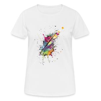 Mehrfarbige Aufgabe - Frauen T-Shirt atmungsaktiv - Weiß - Vorne - AI Model Female 172 dark (172cm)
