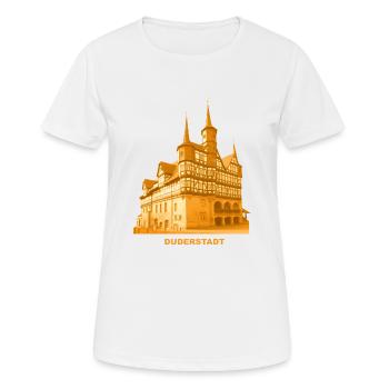 Duderstadt Rathaus - Frauen T-Shirt atmungsaktiv - Weiß - Vorne - AI Model Female 172 dark (172cm)