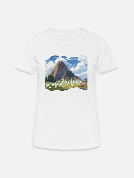Wandern - Frauen T-Shirt atmungsaktiv - Weiß