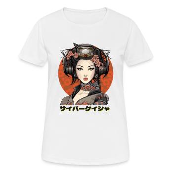 Cyber Geisha 2 - T-shirt respirant Femme - blanc - Devant - AI Model Female 172 dark (172cm)