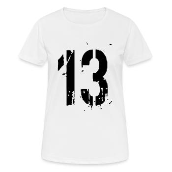 13 Zahl 13 Jahre - Frauen T-Shirt atmungsaktiv - Weiß - Vorne - AI Model Female 172 dark (172cm)