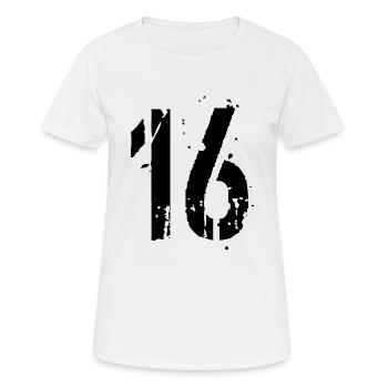 16 Nombre 16 Ans - T-shirt respirant Femme - blanc - Devant - AI Model Female 172 dark (172cm)