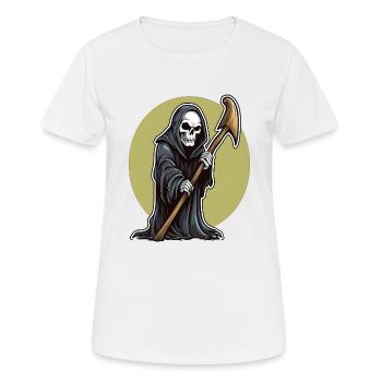 Grim Reaper - Women's Breathable T-Shirt - white - Front - AI Model Female 172 dark (172cm)