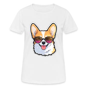 Corgi Hund - Frauen T-Shirt atmungsaktiv - Weiß - Vorne - AI Model Female 172 dark (172cm)