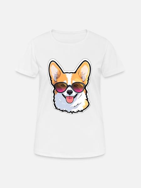 Corgi Hund - Frauen T-Shirt atmungsaktiv - Weiß