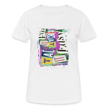 Extraits de journaux Albums Magazines Code alphabet - T-shirt respirant Femme - blanc - Devant - AI Model Female 172 dark (172cm)