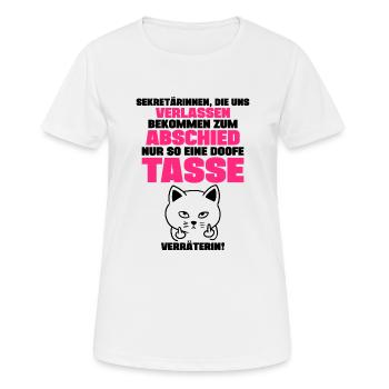 Schulsekretärin zum Abschied Sekretärin Schule - Frauen T-Shirt atmungsaktiv - Weiß - Vorne - AI Model Female 172 dark (172cm)