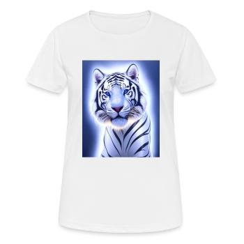 majestueux tigre blanc portrait peinture animal - T-shirt respirant Femme - blanc - Devant - AI Model Female 172 dark (172cm)