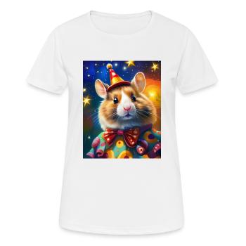 niedliche hamster fliege porträt ölgemälde - Frauen T-Shirt atmungsaktiv - Weiß - Vorne - AI Model Female 172 dark (172cm)