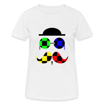 Checkered hipster in black - T-shirt respirant Femme - blanc - Devant - AI Model Female 172 dark (172cm)