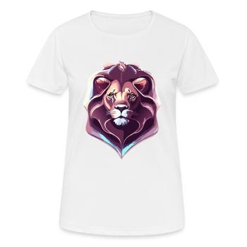 Chrom Königlicher Löwe - Frauen T-Shirt atmungsaktiv - Weiß - Vorne - AI Model Female 172 dark (172cm)