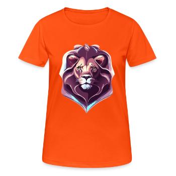 Lion royal chromé - T-shirt respirant Femme - orange néon - Devant - AI Model Female 172 dark (172cm)