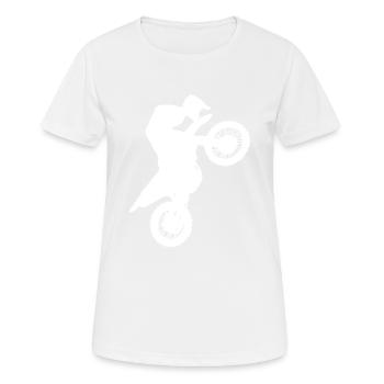 Dirt Bike Dirt Biker Motocross Dirt Bike Men - Women's Breathable T-Shirt - white - Front - AI Model Female 172 dark (172cm)