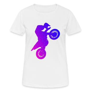 Herren Supermoto Dirtbike Dirt Biker Freestyle Mot - Frauen T-Shirt atmungsaktiv - Weiß - Vorne - AI Model Female 172 dark (172cm)