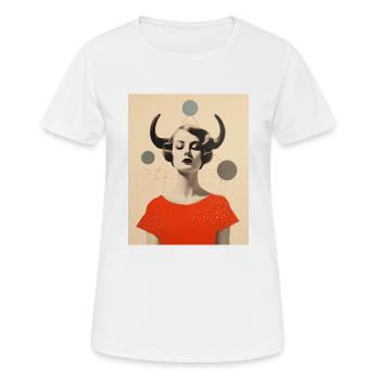Taureau collage art astrologie - T-shirt respirant Femme - blanc - Devant - AI Model Female 172 dark (172cm)