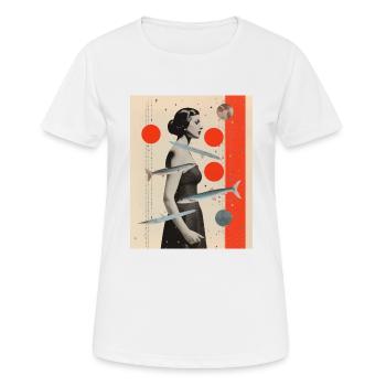 Poissons collage art astrologie - T-shirt respirant Femme - blanc - Devant - AI Model Female 172 dark (172cm)