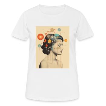 Astrologie d’art de collage Verseau - T-shirt respirant Femme - blanc - Devant - AI Model Female 172 dark (172cm)