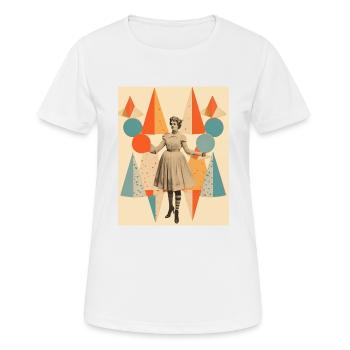 Collage de papier de dame de cirque - T-shirt respirant Femme - blanc - Devant - AI Model Female 172 dark (172cm)