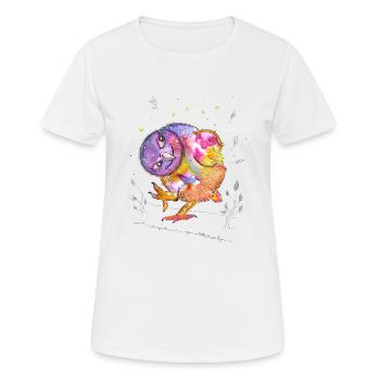 Gute Laune Eule - Frauen T-Shirt atmungsaktiv - Weiß - Vorne - AI Model Female 172 dark (172cm)