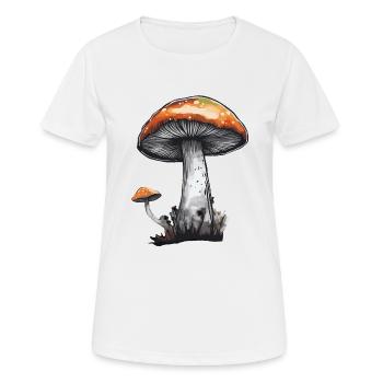 Pilz Steinpilz Champignon Natur Herbst Pfifferling - Frauen T-Shirt atmungsaktiv - Weiß - Vorne - AI Model Female 172 dark (172cm)