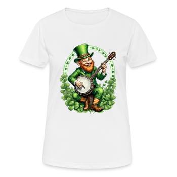 Leprechaun Banjo Player I Irish Music I St. - Frauen T-Shirt atmungsaktiv - Weiß - Vorne - AI Model Female 172 dark (172cm)