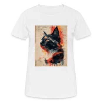 Whiskered Wonders: Vintage Cat Collage Artwork - Women's Breathable T-Shirt - white - Front - AI Model Female 172 dark (172cm)