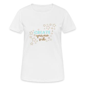 Créez votre propre sourire - T-shirt respirant Femme - blanc - Devant - AI Model Female 172 dark (172cm)