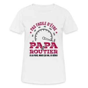 Dad and Truck Driver Running Highway Truck Gift - Women's Breathable T-Shirt - white - Front - AI Model Female 172 dark (172cm)