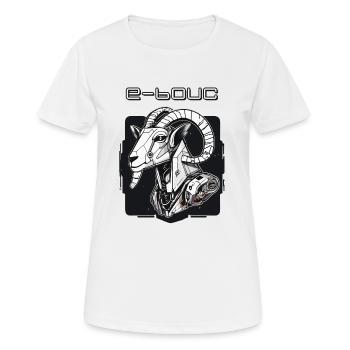 T shirt e-bouc - T-shirt respirant Femme - blanc - Devant - AI Model Female 172 dark (172cm)