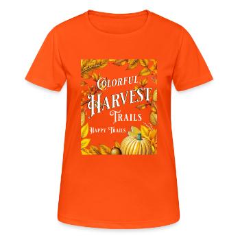 Automne Automne Aventure Récolte Voyage Nature’s - T-shirt respirant Femme - orange néon - Devant - AI Model Female 172 dark (172cm)