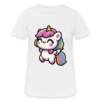 Adorable kawaii unicorn - Women's Breathable T-Shirt - white - Front - AI Model Female 172 dark (172cm)